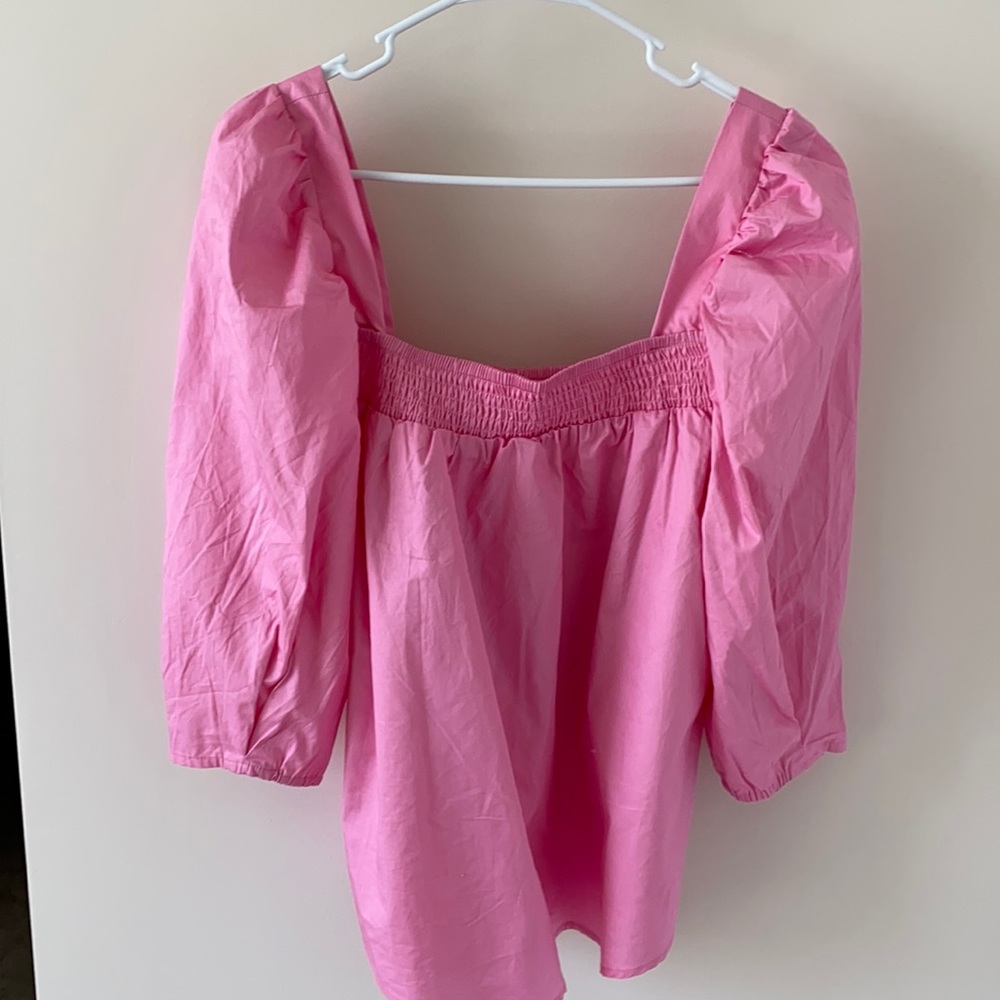 Pink Puff Sleeve Top